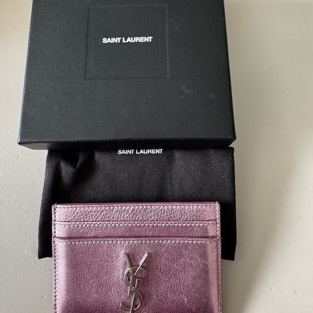 Saint Laurent Metallic Pink Card Holder